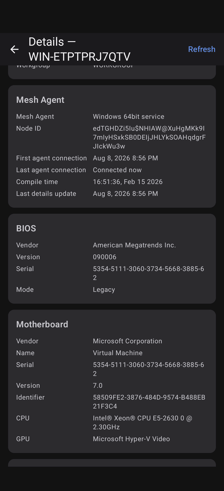PocketMesh — Device details screen
