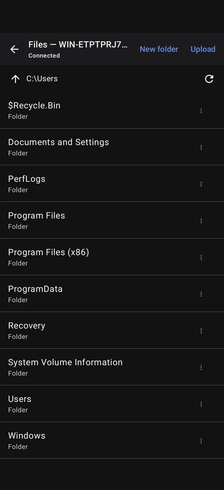 PocketMesh — Files screen